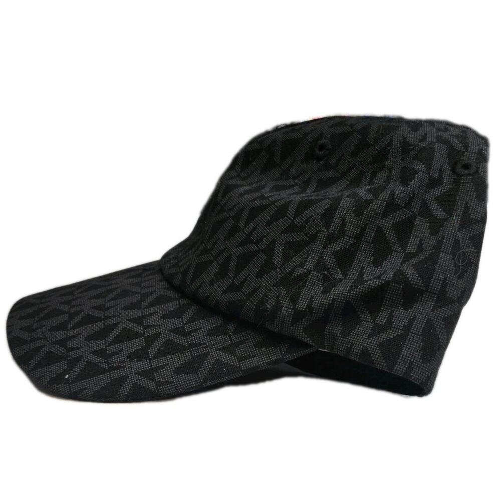 Michael Kors Signature MK Logo Canvas Baseball Cap 1 Size Adjustable New W/Tag - Picture 3 of 12